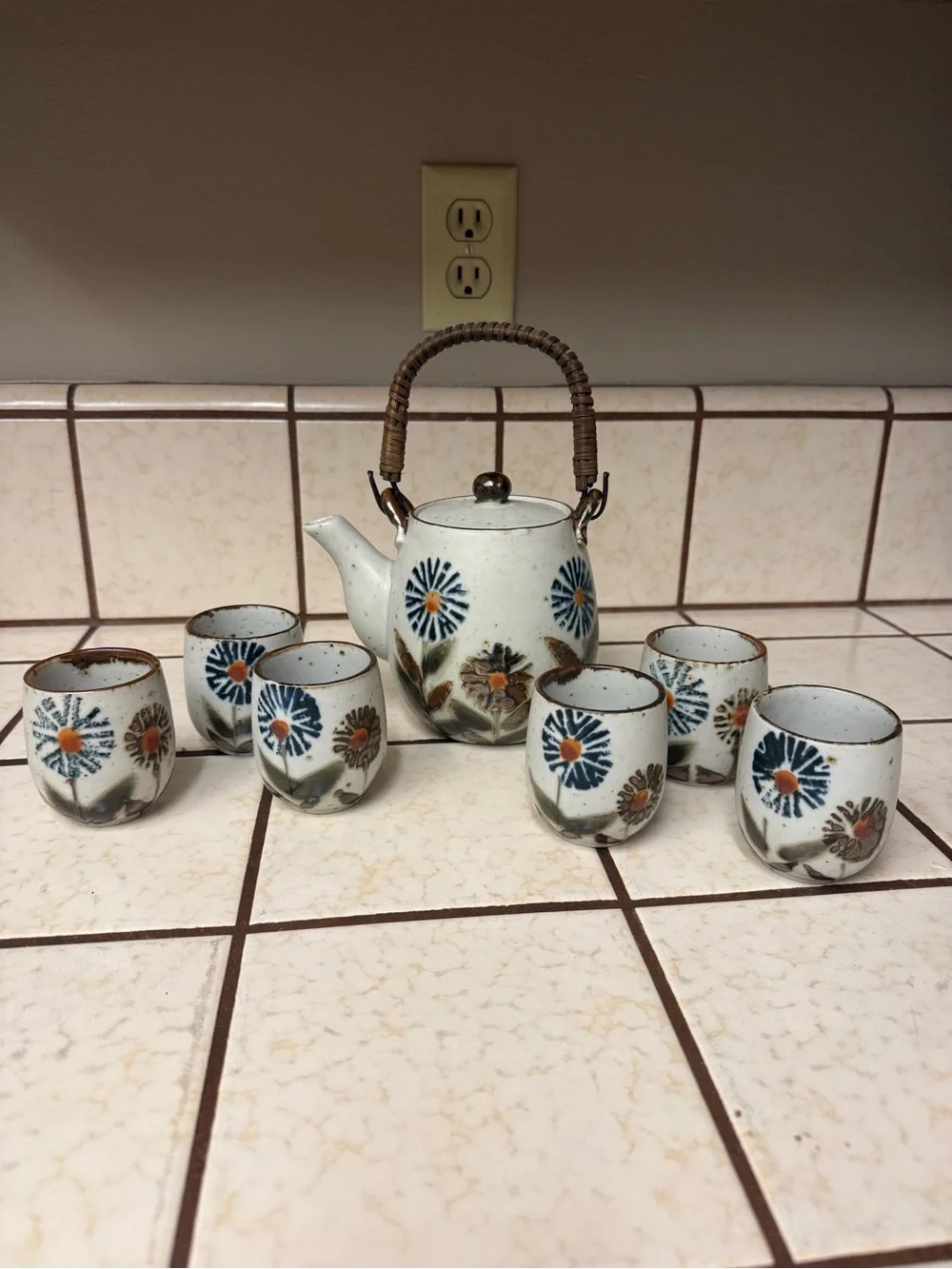 Vintage Japanese Tea Pot and Cups